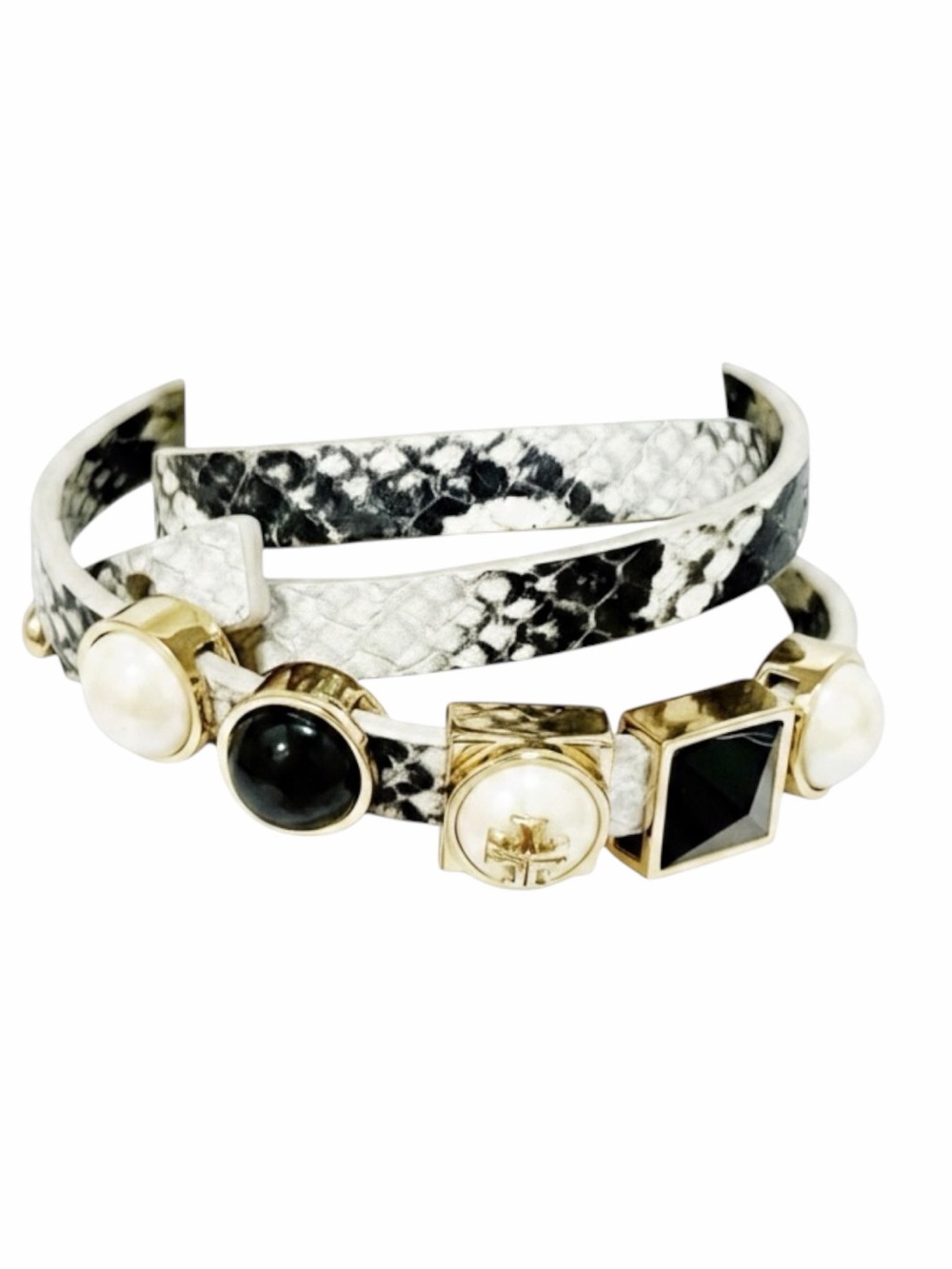 NEW Tory Burch Snakeskin Triple-wrap Bracelet